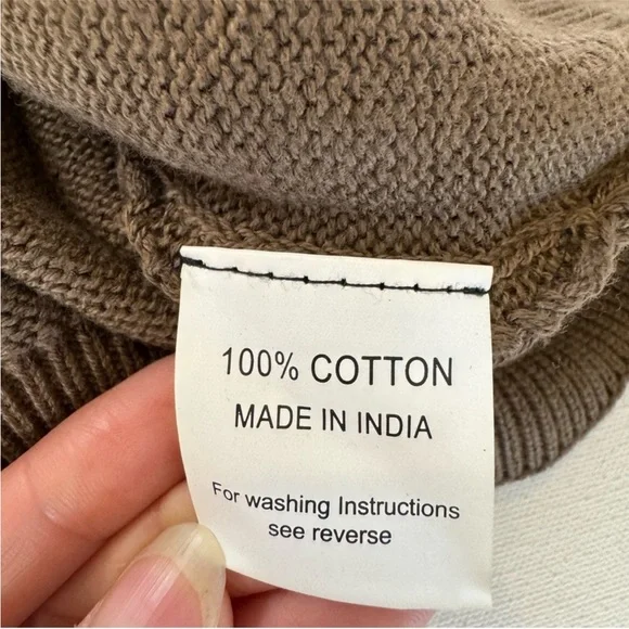 NWOT Uni Brown Sweater Vest Men’s L Cotton Knit Pullover - Picture 7 of 9